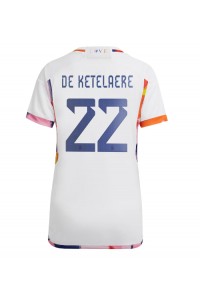 België Charles De Ketelaere #22 Voetbaltruitje Uit tenue Dames WK 2022 Korte Mouw
